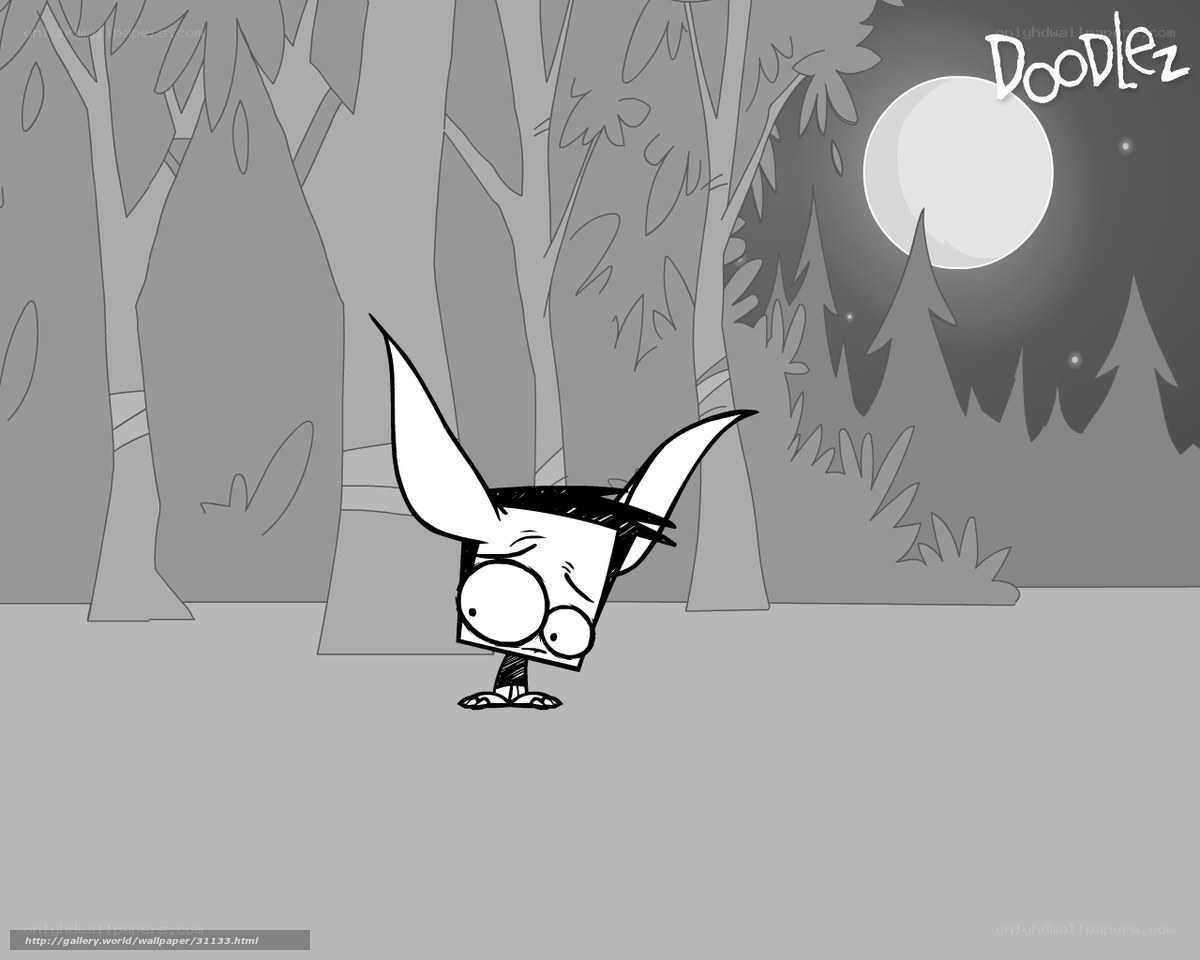 Doodlez character in forest