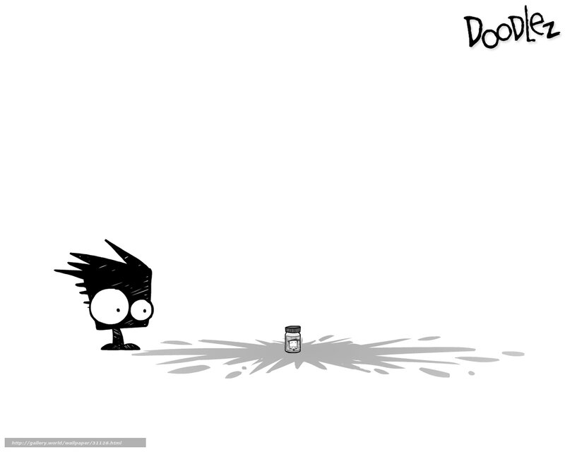 Doodlez character with bottle