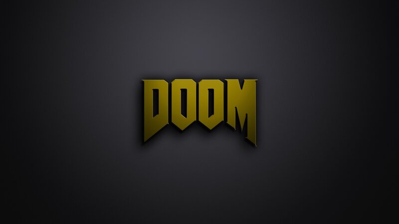 DOOM Logo — Black, Dark