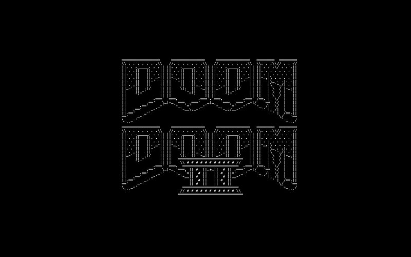 DOOM logo in pixel art style