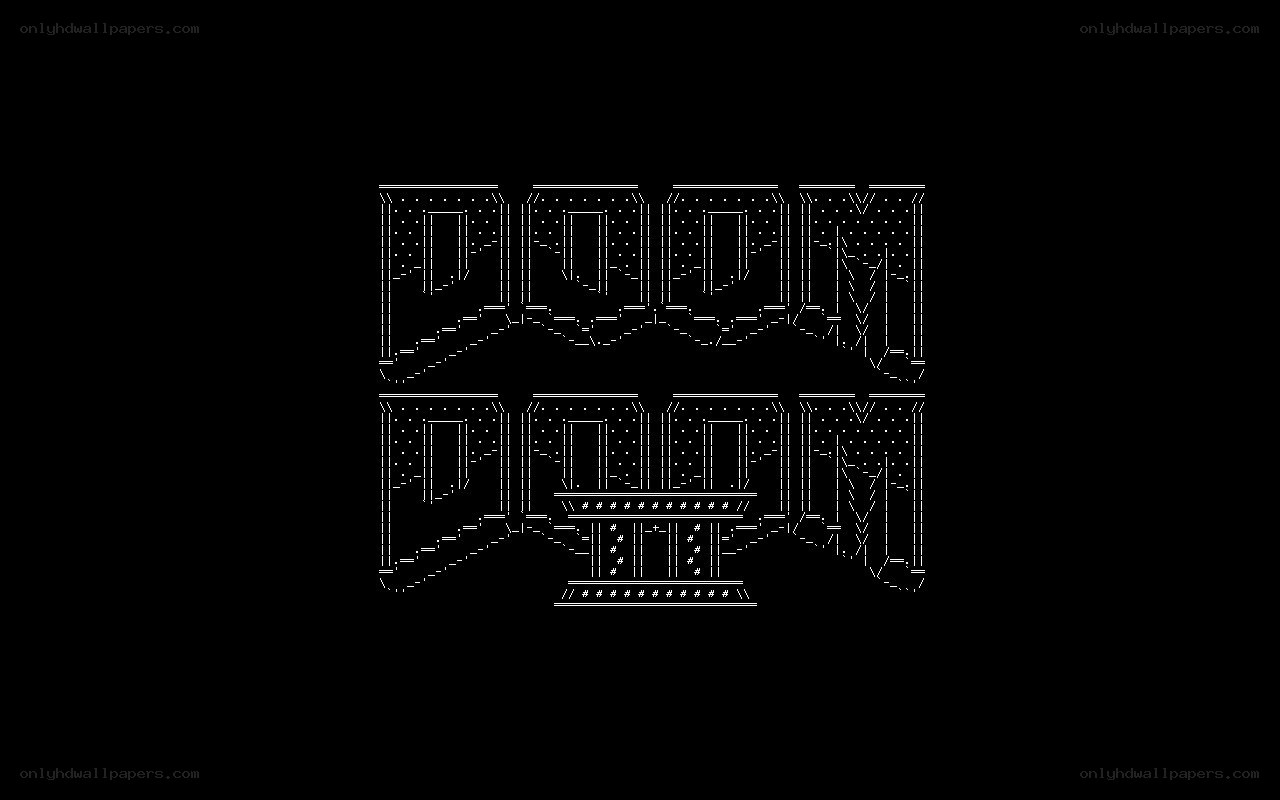 DOOM logo in pixel art style
