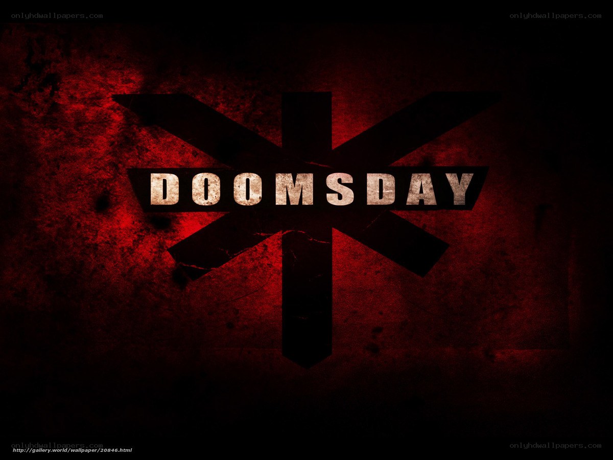 Doomsday logo on red background
