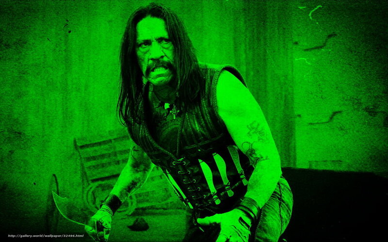 Doomsday warrior in green light