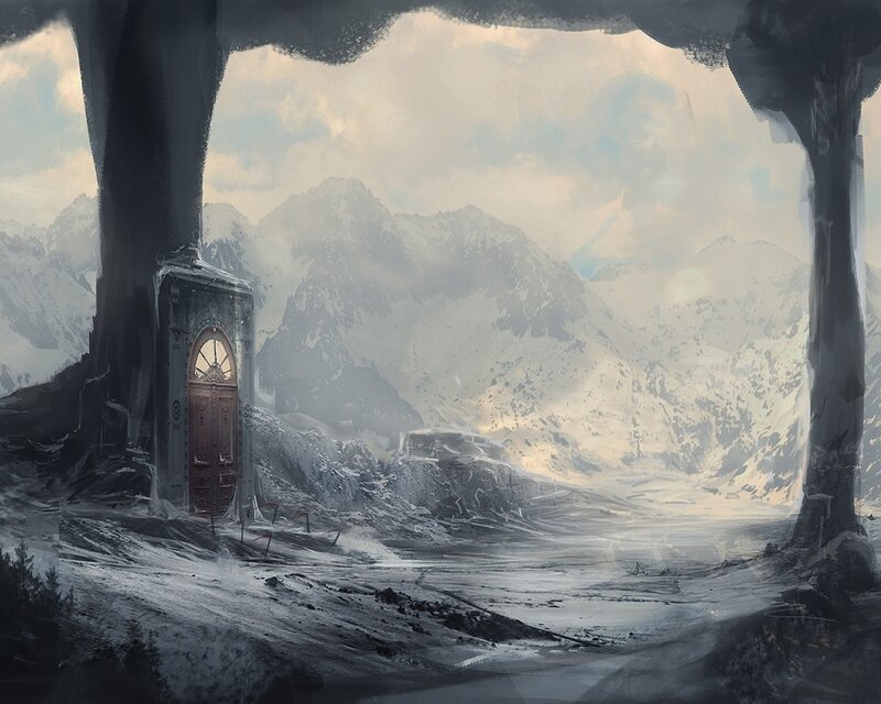 Door in Snowy Mountains