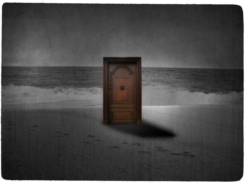 door on a beach