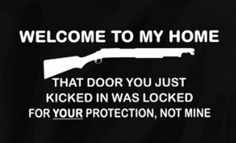 Door Sign with Rifle