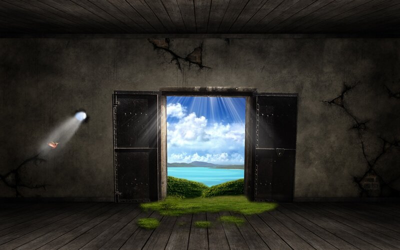 door to a bright world