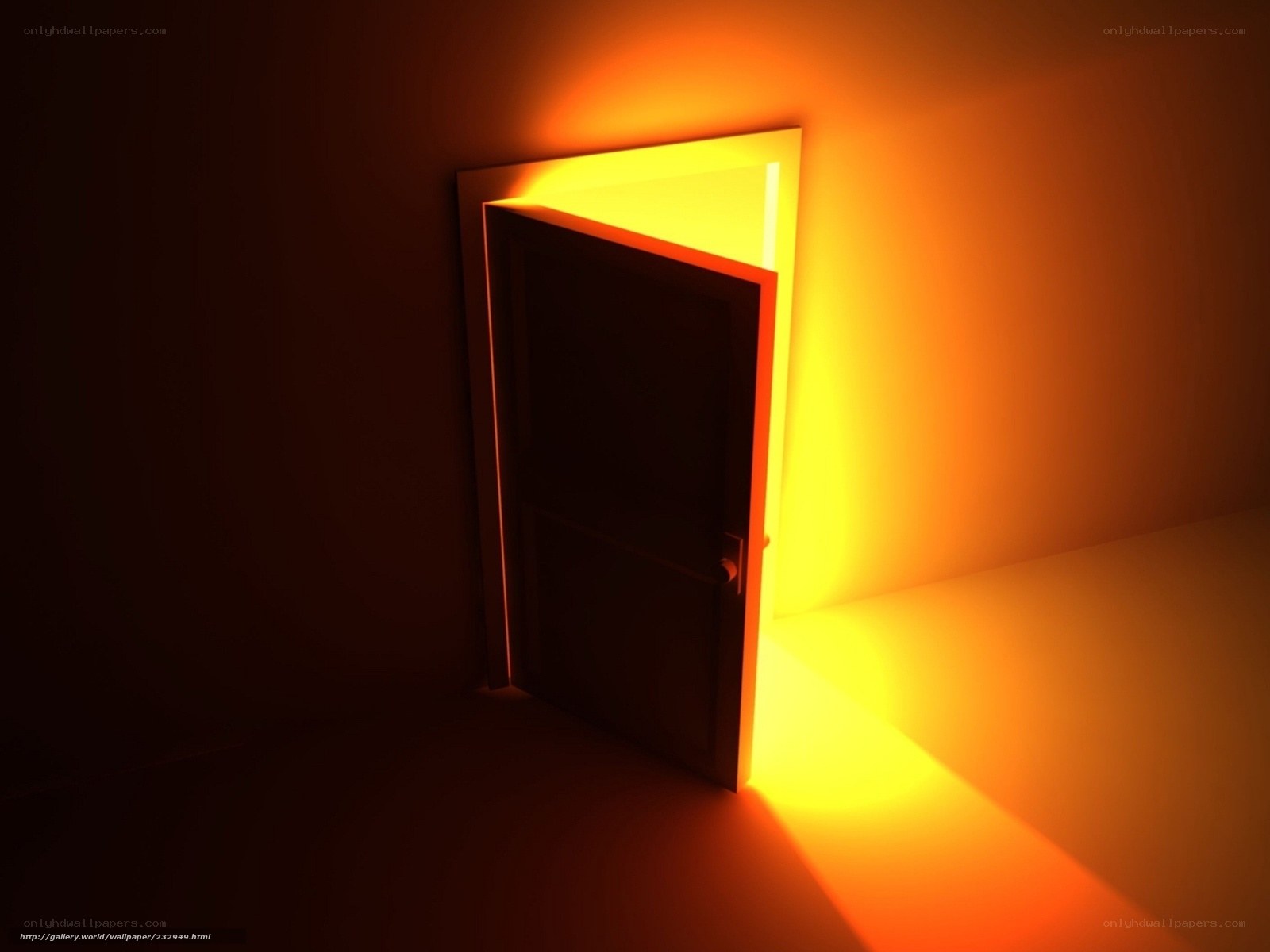 door to glowing light