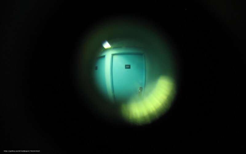 door viewed through peephole