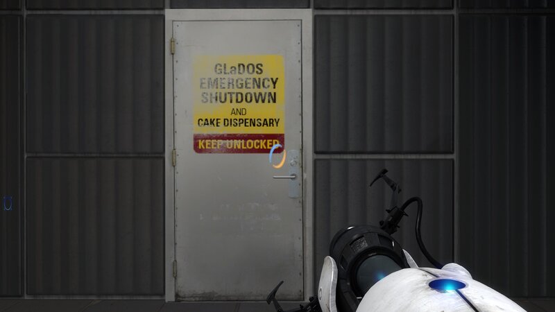 Door with Warning Sign