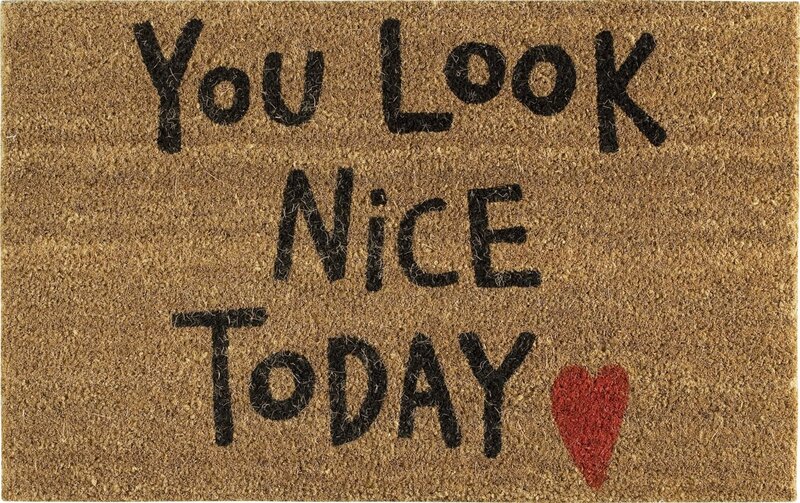 Doormat with Text — Brown