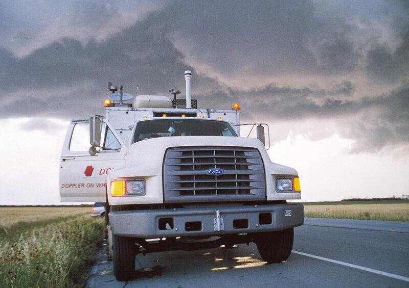 Doppler truck on rural road