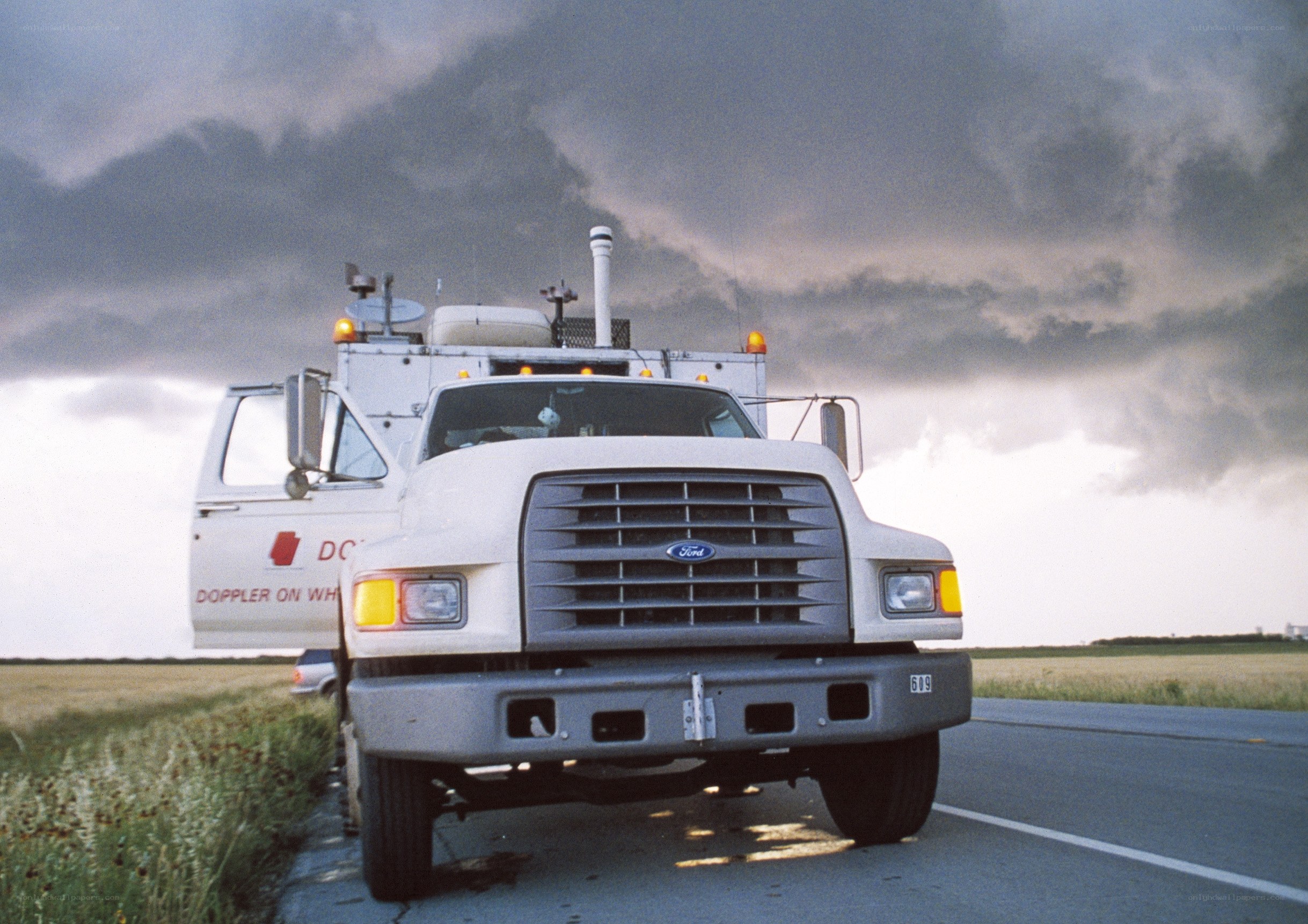 Doppler truck on rural road