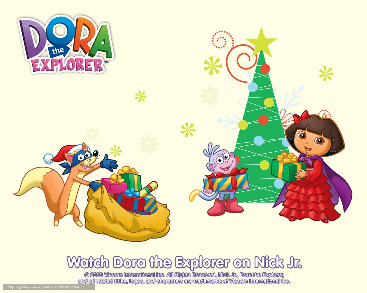 Dora the Explorer Christmas scene