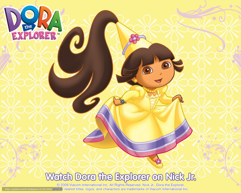 Dora the Explorer in a yellow dress