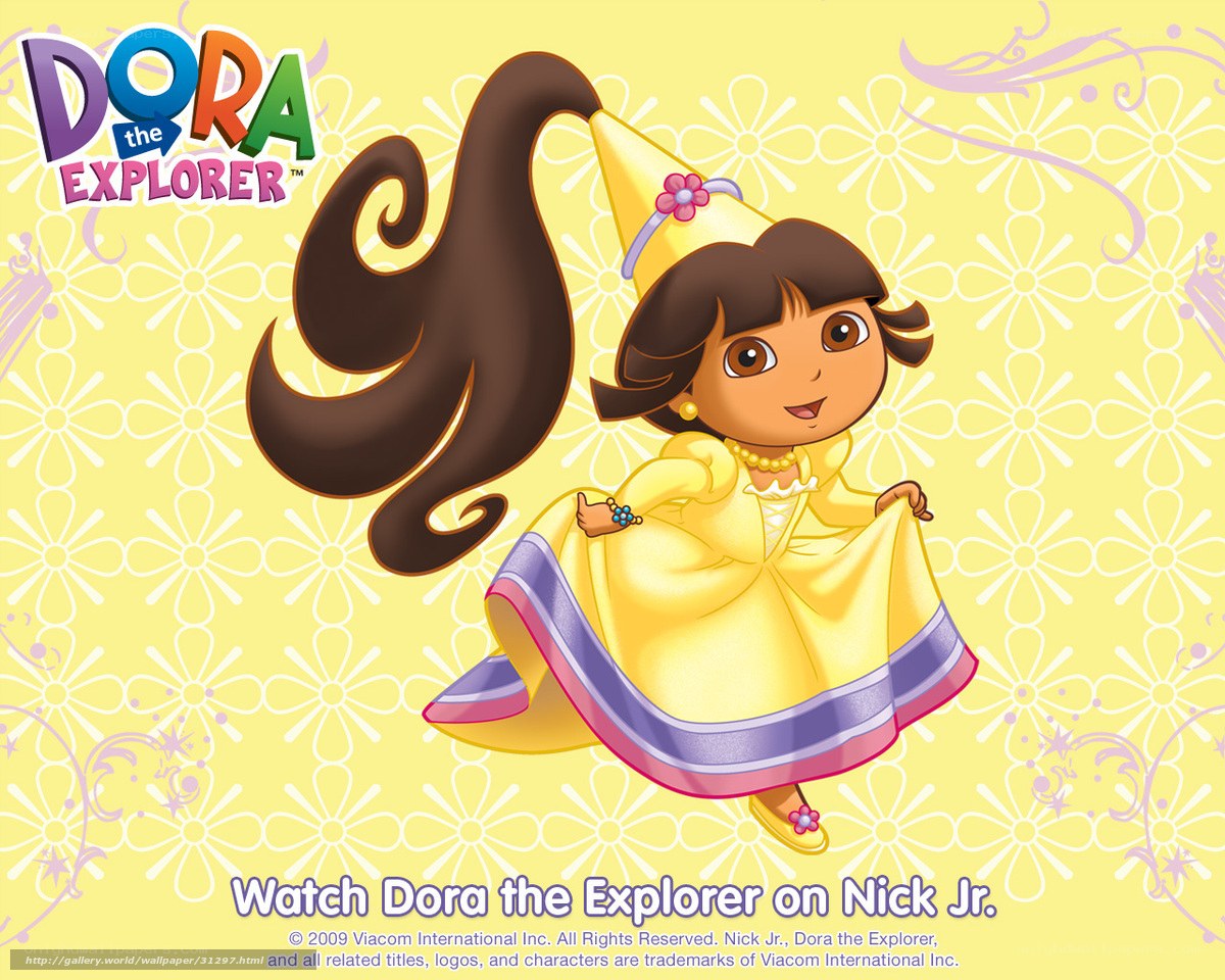 Dora the Explorer in a yellow dress