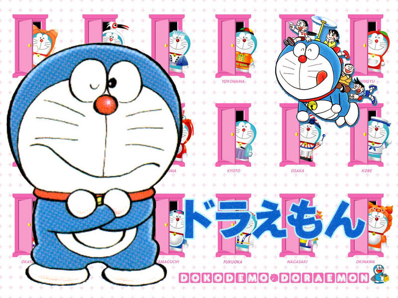 Doraemon character collage