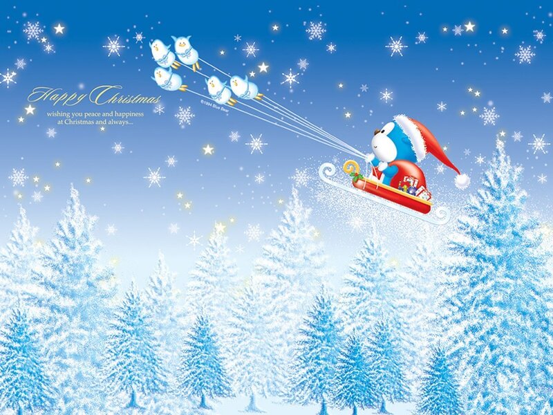 Doraemon Christmas sleigh ride