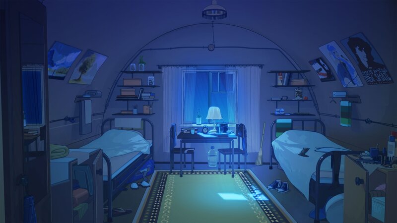 Dorm Room at Night