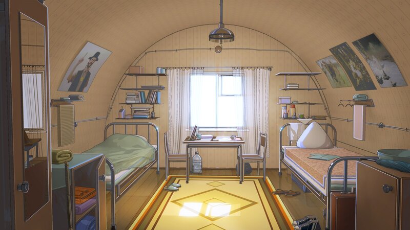 Dormitory Room Interior — Beige