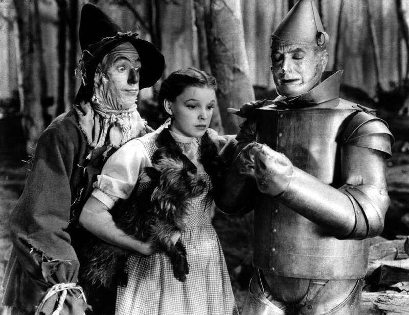Dorothy with Scarecrow and Tin Man