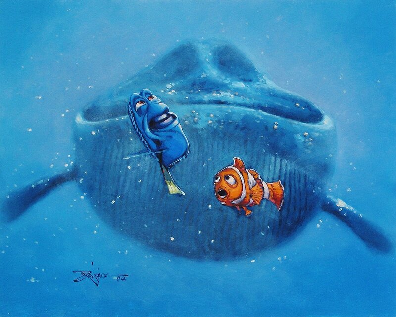 Dory and Marlin with Whale