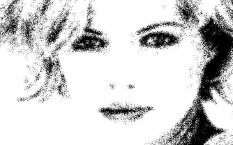 dot art portrait of a face