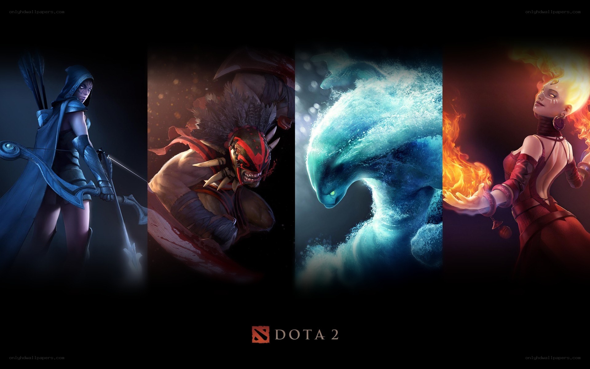 Dota 2 character art collage
