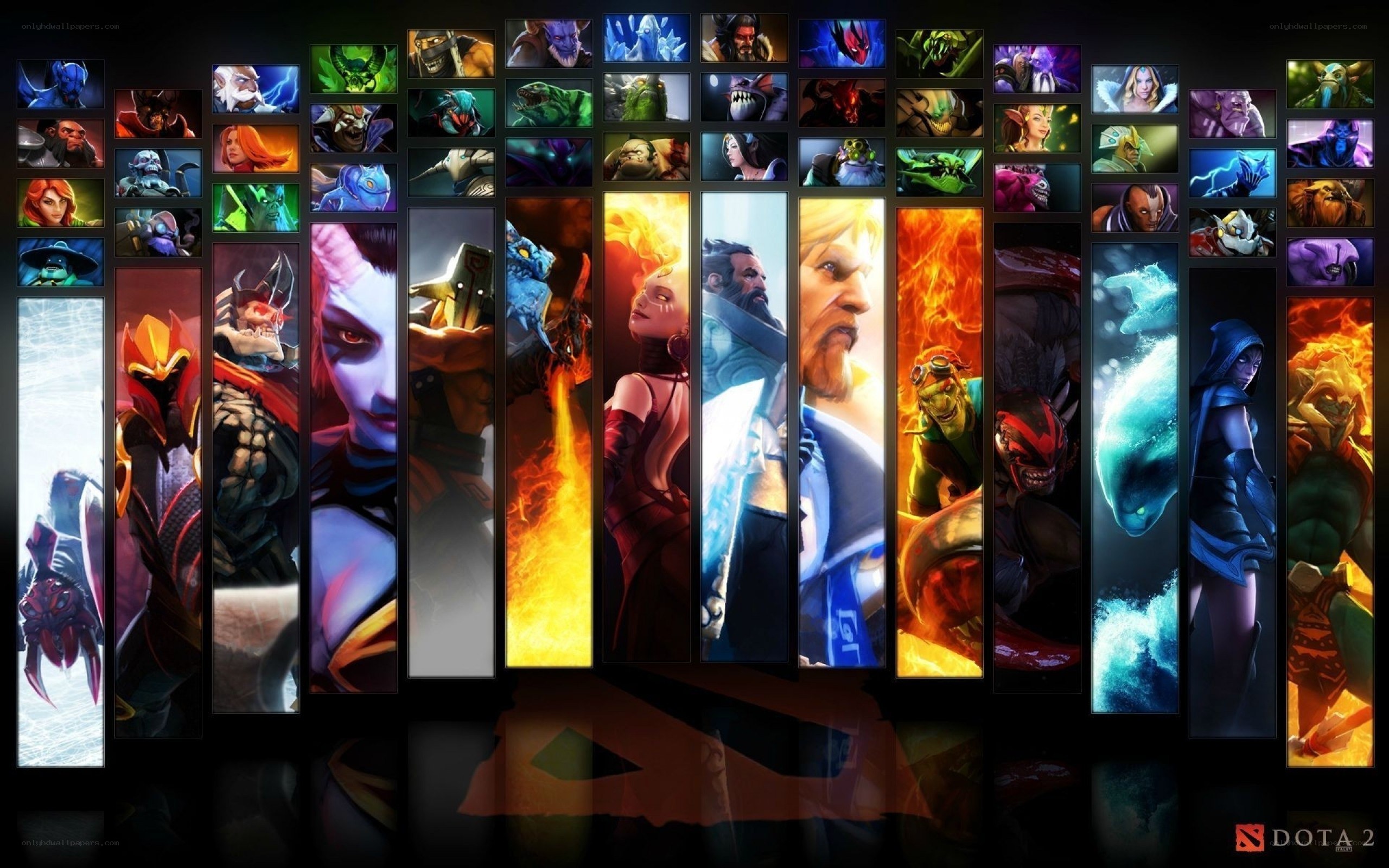 Dota 2 character art collage