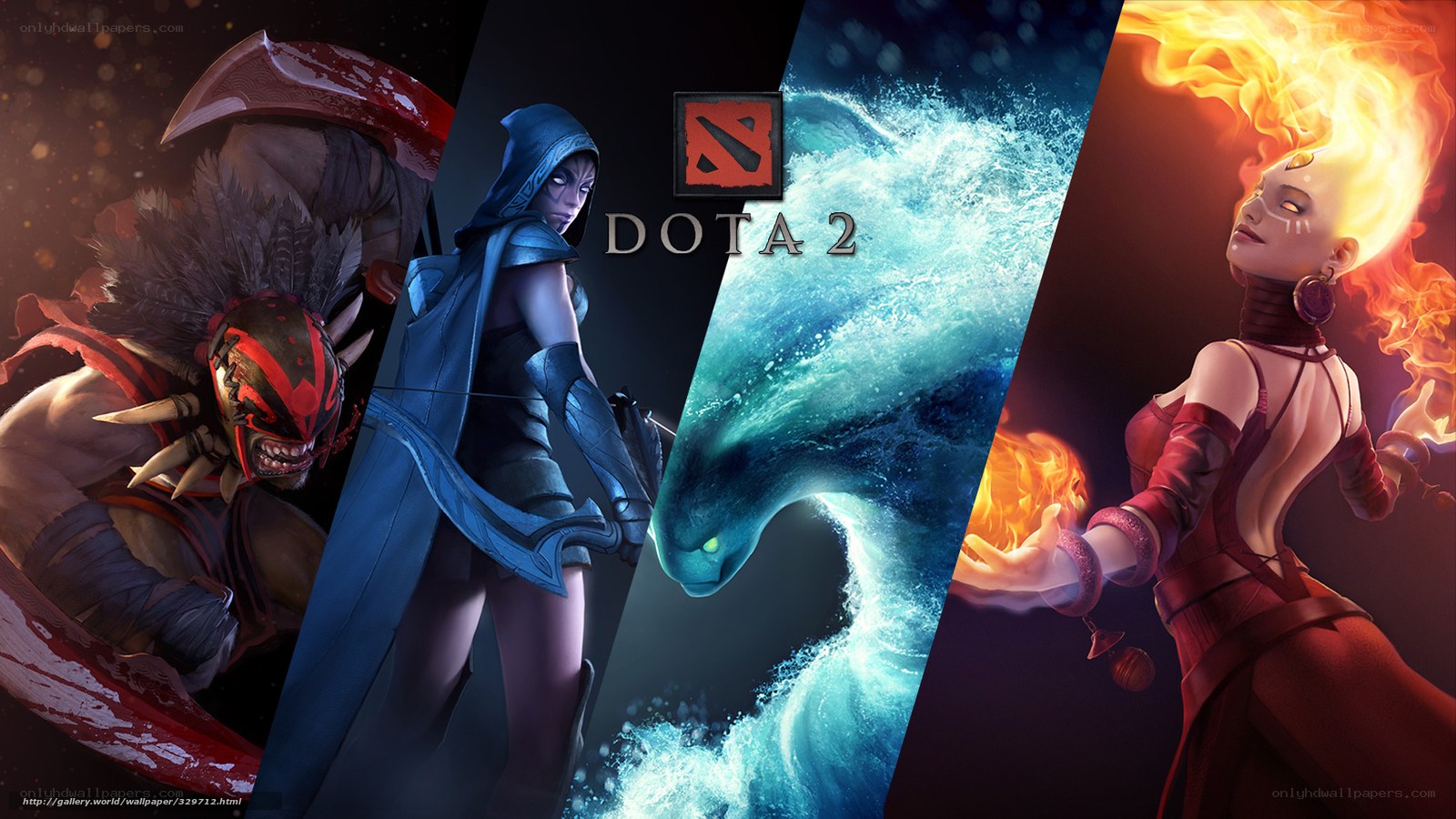 Dota 2 character art collage
