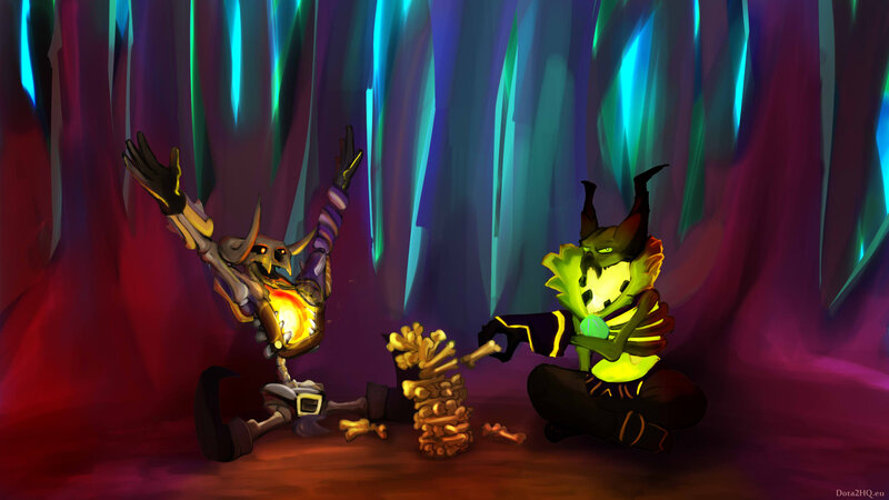 Dota 2 characters in cave