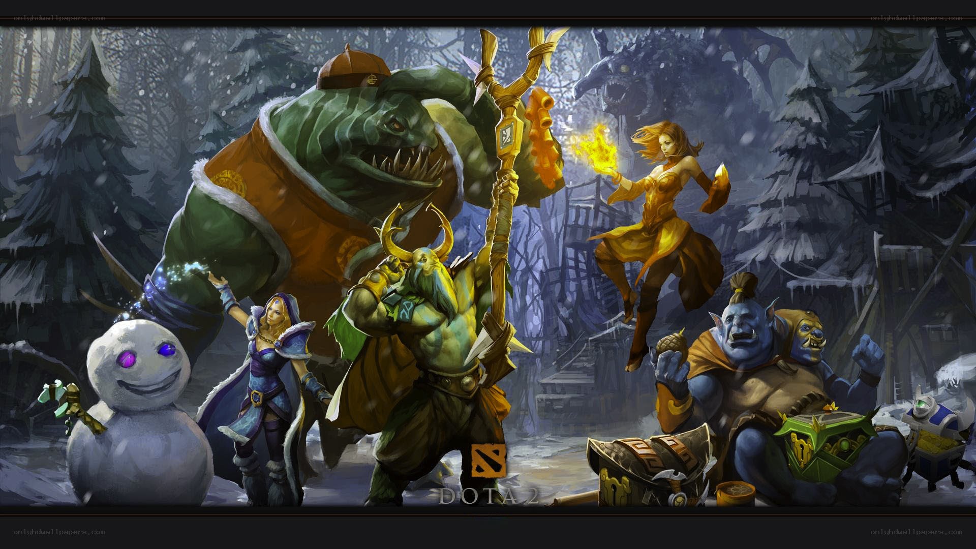 Dota 2 characters in winter