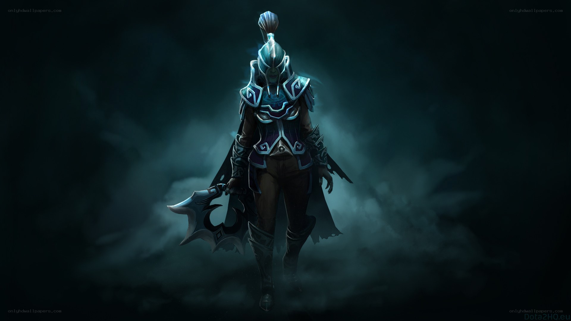 dota 2 hero in dark armor