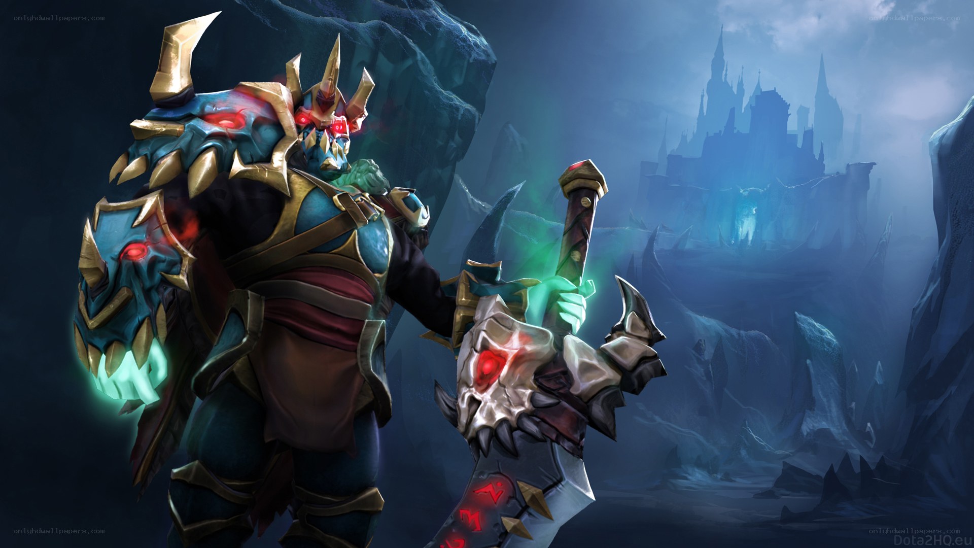 dota 2 hero in dark landscape