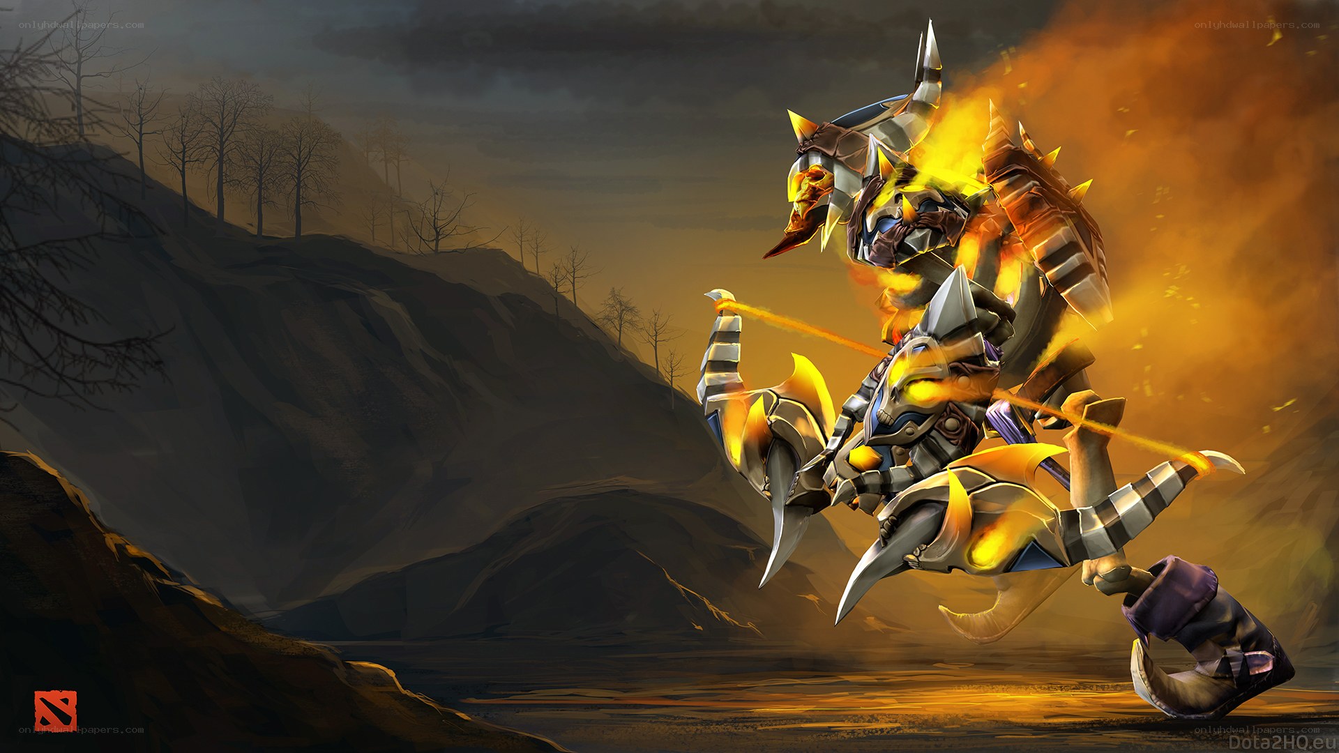Dota 2 hero in fiery armor