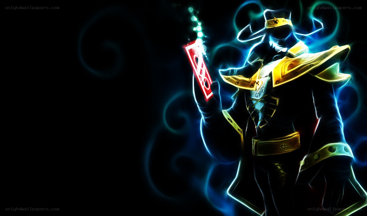 dota 2 hero with glowing card