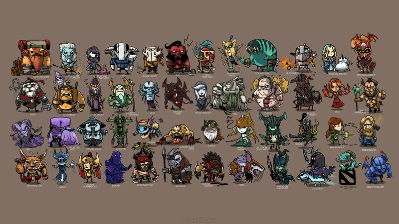 Dota 2 heroes chibi art