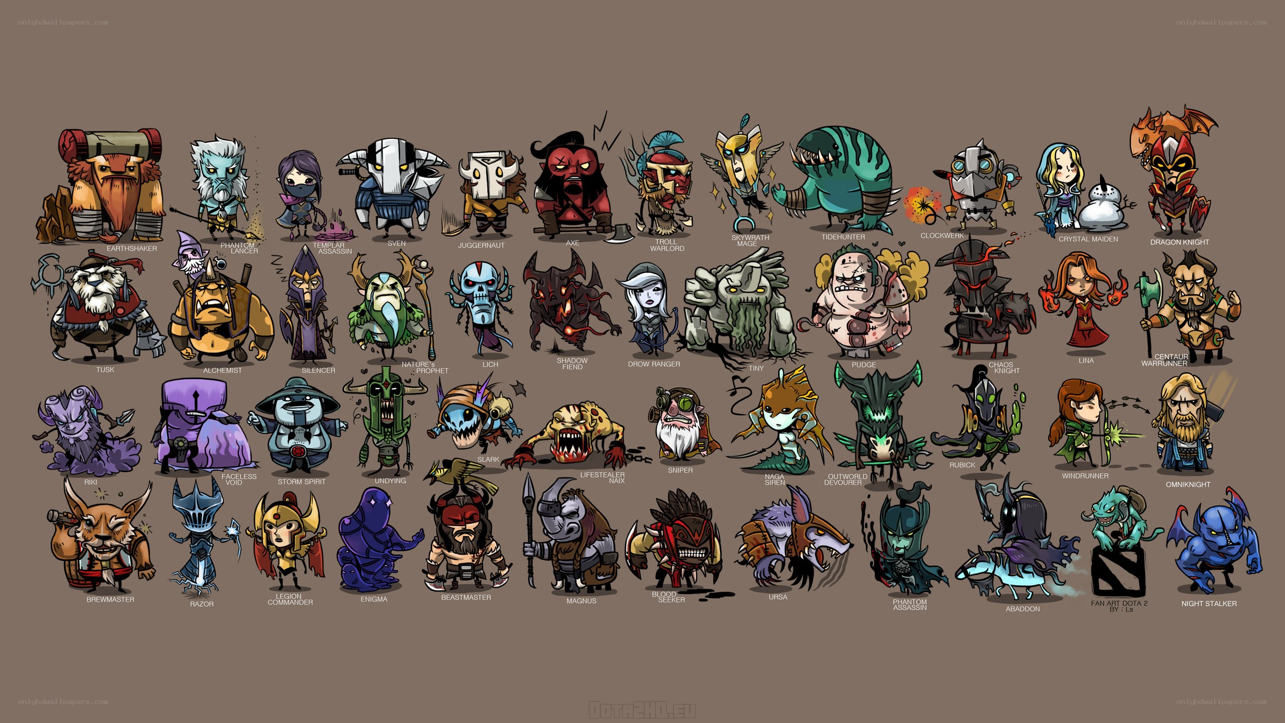 Dota 2 heroes chibi art