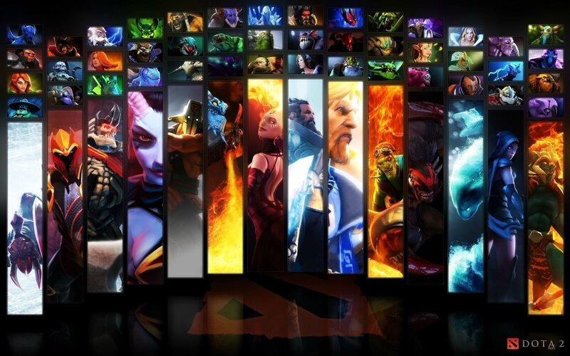 Dota 2 Heroes Collage — Black, Dramatic, Digital Art, Characters