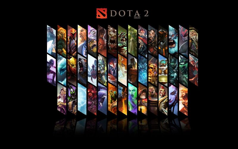 Dota 2 Heroes Collage — Black, Dramatic