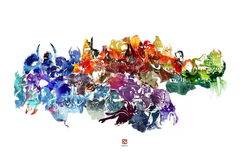 Dota 2 Heroes Collage — Blue