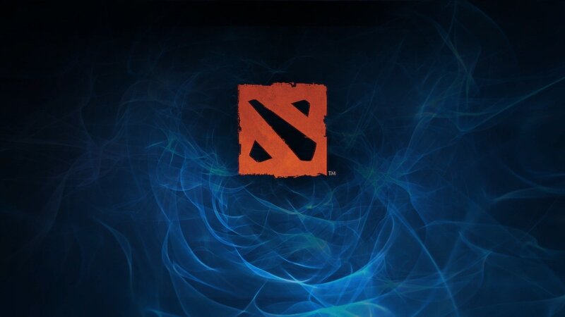 Dota 2 Logo — Blue, Dramatic, Digital Art, Smoke, Orange
