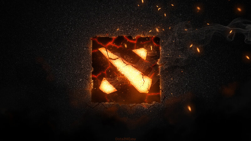 Dota 2 logo breaking through wall