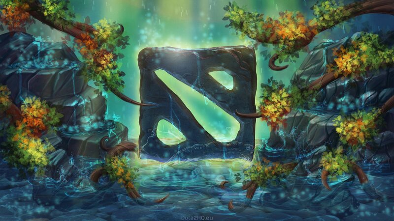 Dota 2 Logo in Water — Green