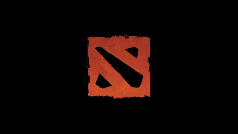 Dota 2 logo on black background