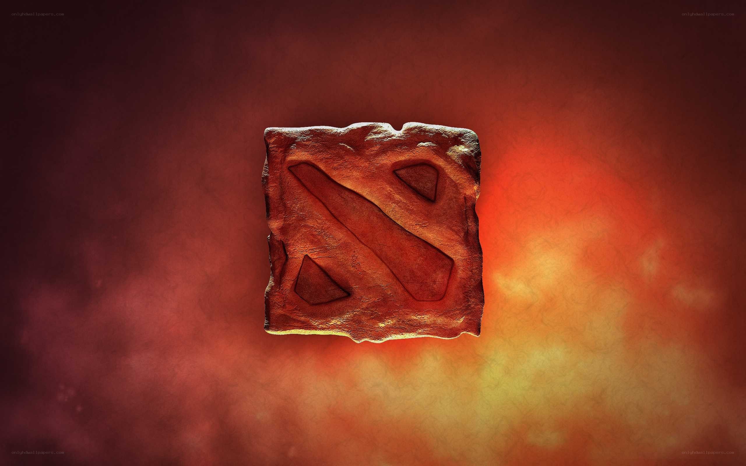 Dota 2 logo on fiery background