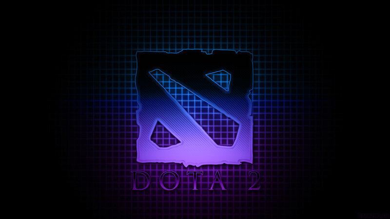 Dota 2 logo on grid background