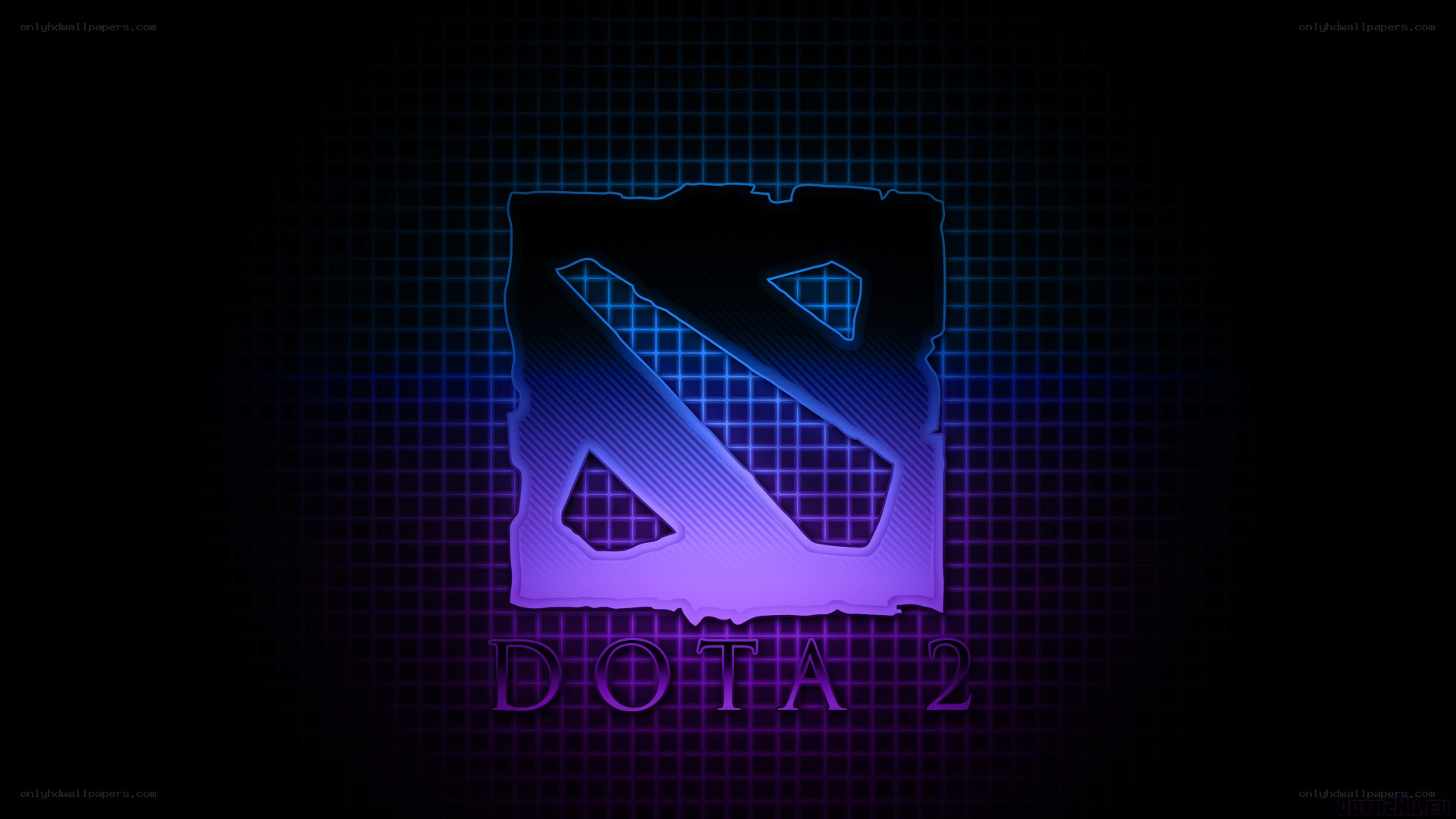 Dota 2 logo on grid background