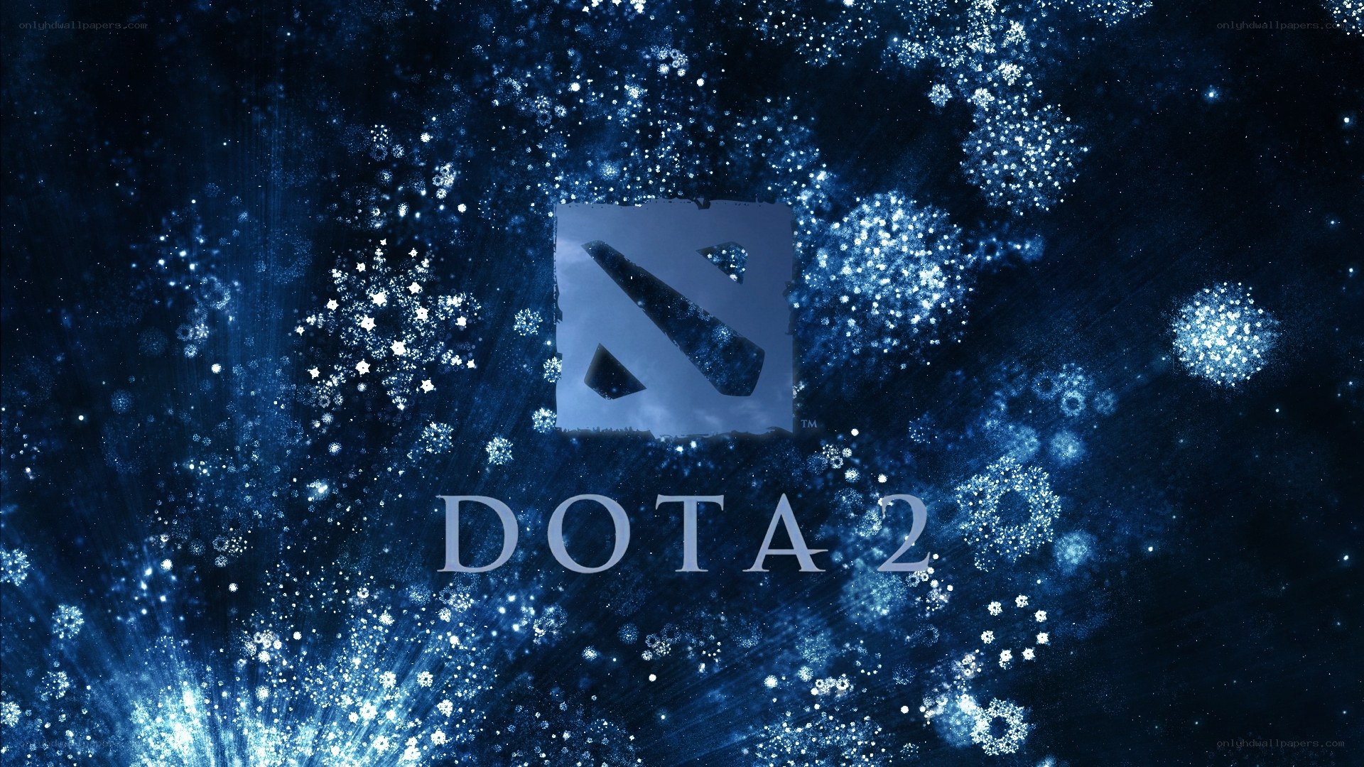 Dota 2 logo on starry background