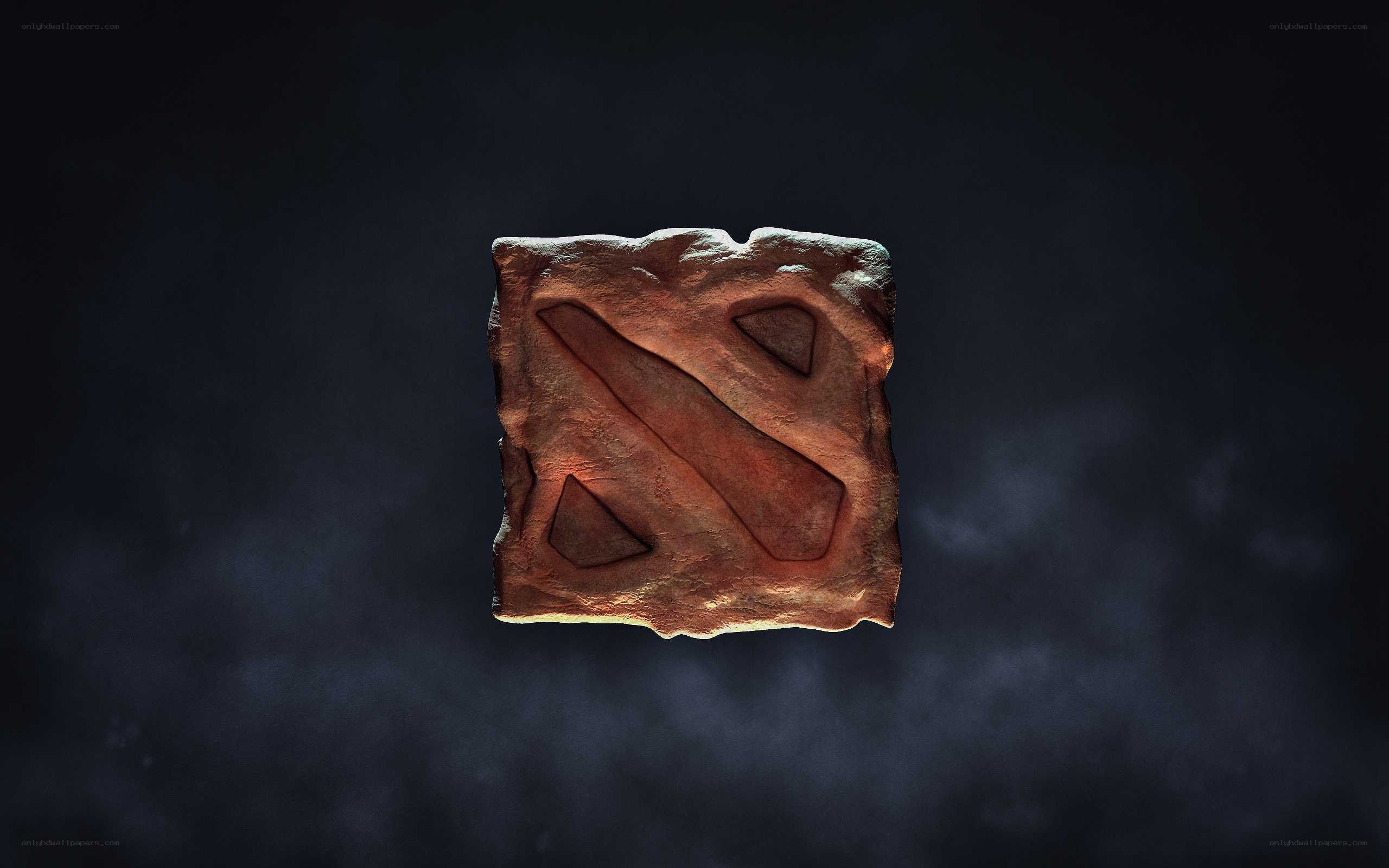 Dota 2 logo on stone